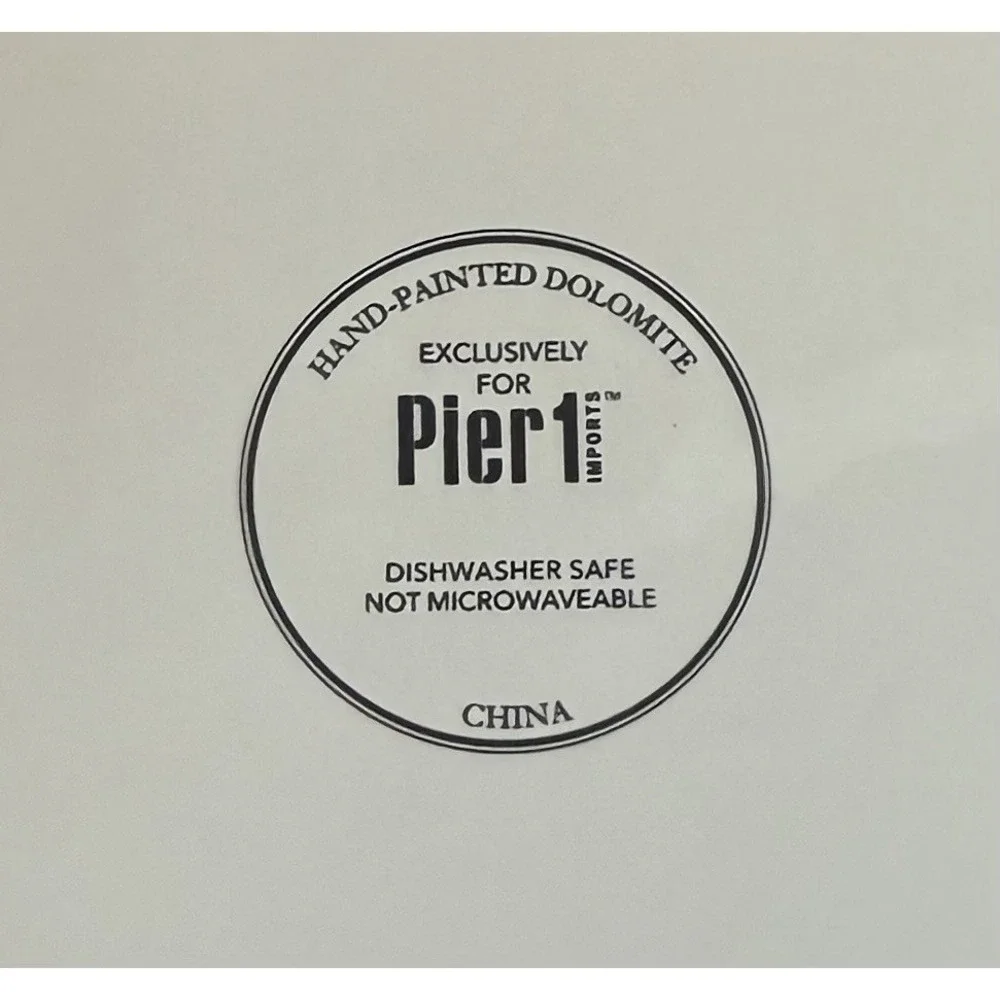 Pier 1 Imports White Dinner Plates And Small plates 8 Ea Dolomite Vintage Lovely